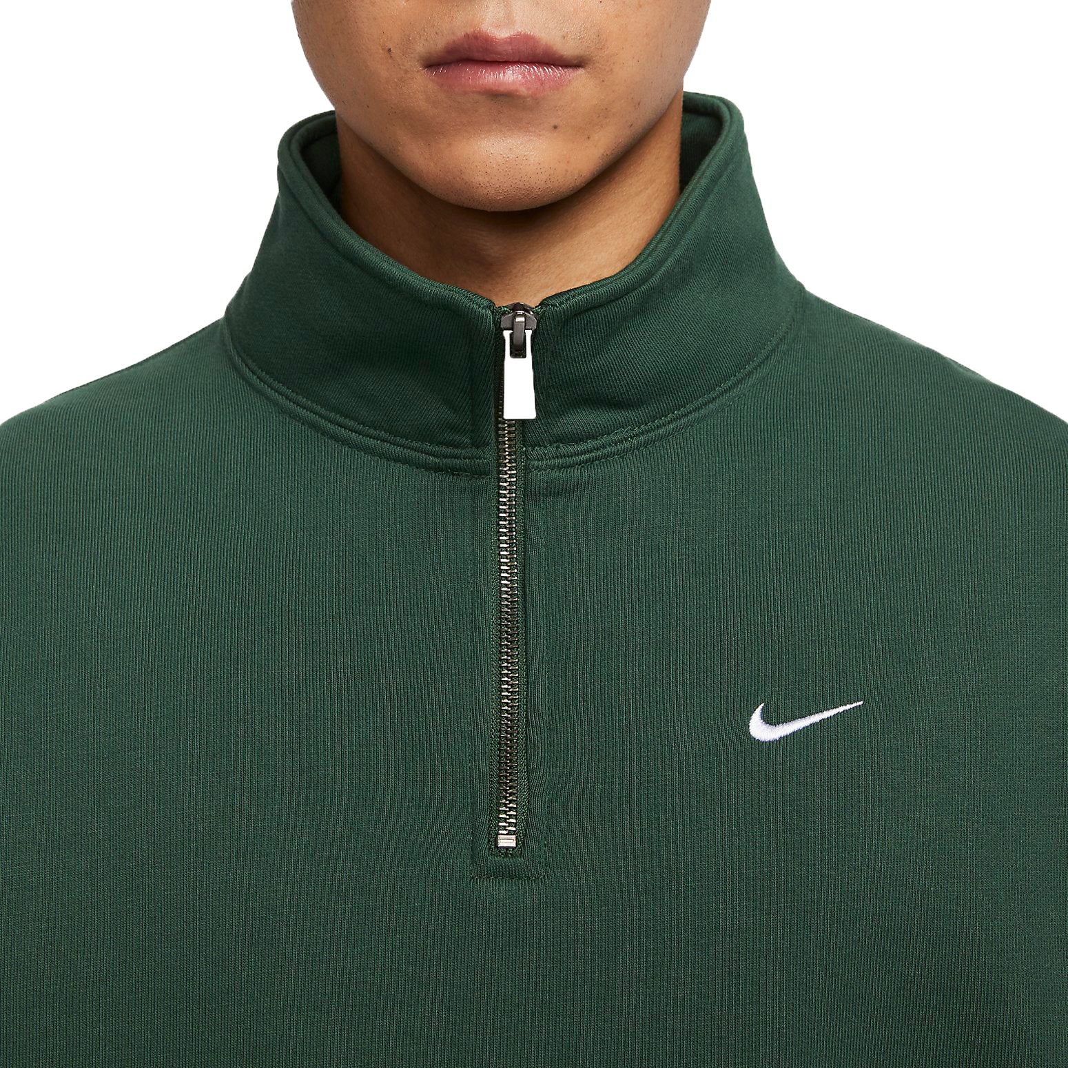 Спортивная толстовка Nike Solo Swoosh 1/4 Zip Sweatshirt (Asia Sizing) 'Green' DQ5210-323, зеленый — фото 3