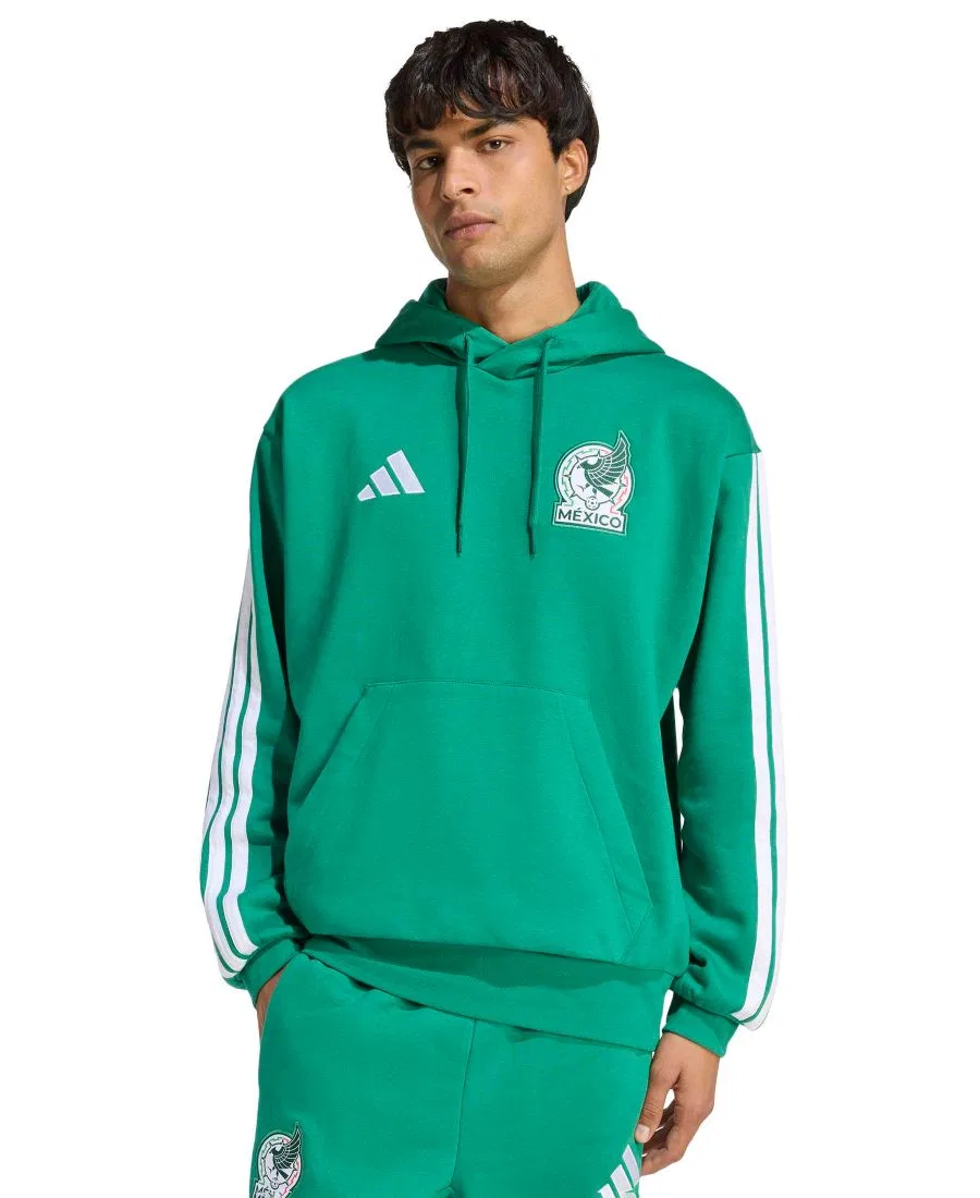 Мужская флисовая толстовка с капюшоном Adidas, зеленый