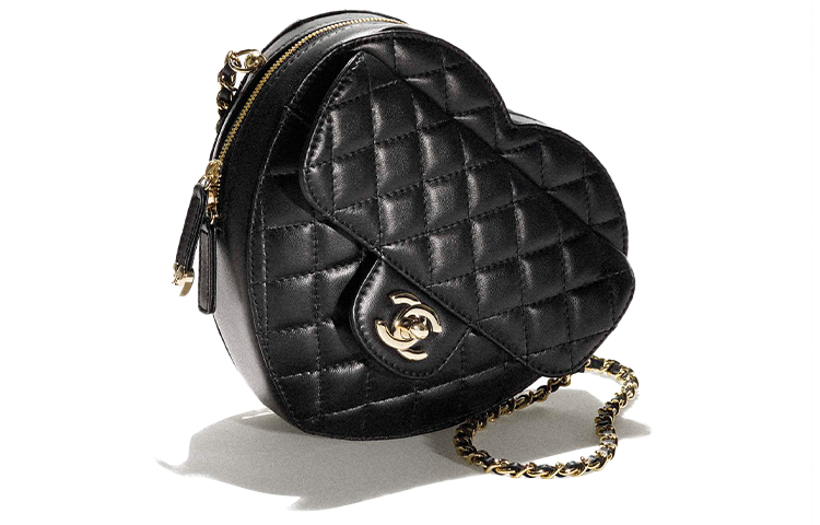CHANEL Сердечко из ягненка, миниатюрная черная женская сумка через плечо Heart Crossbody Bag — фото 2