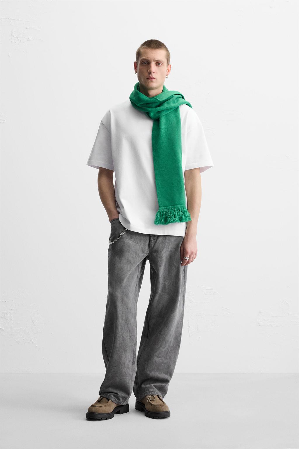 

Базовая тяжелая футболка ZARA, белый