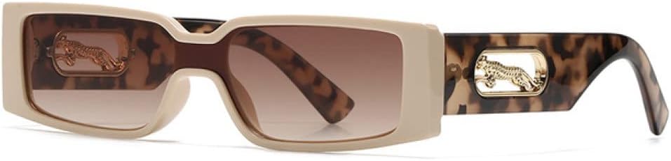 

Роскошные квадратные солнцезащитные очки в маленькой оправе для женщин и мужчин, модные винтажные очки для путешествий с изображением головы леопарда, солнцезащитные очки UV400 для мужчин generic, Beige Tea Leopard