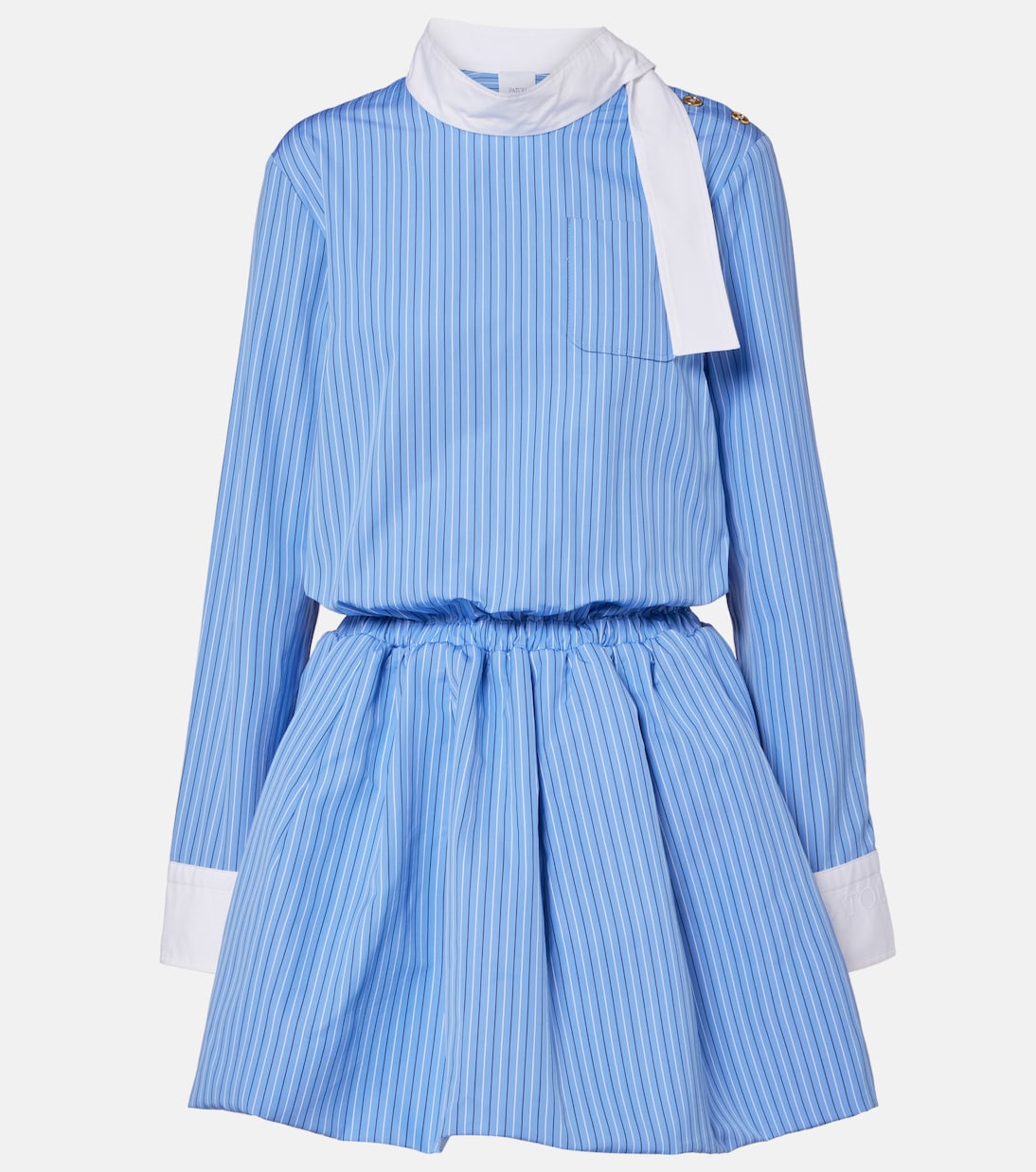 

Мини-платье из хлопкового поплина в полоску Patou, Ice Blue Stripes