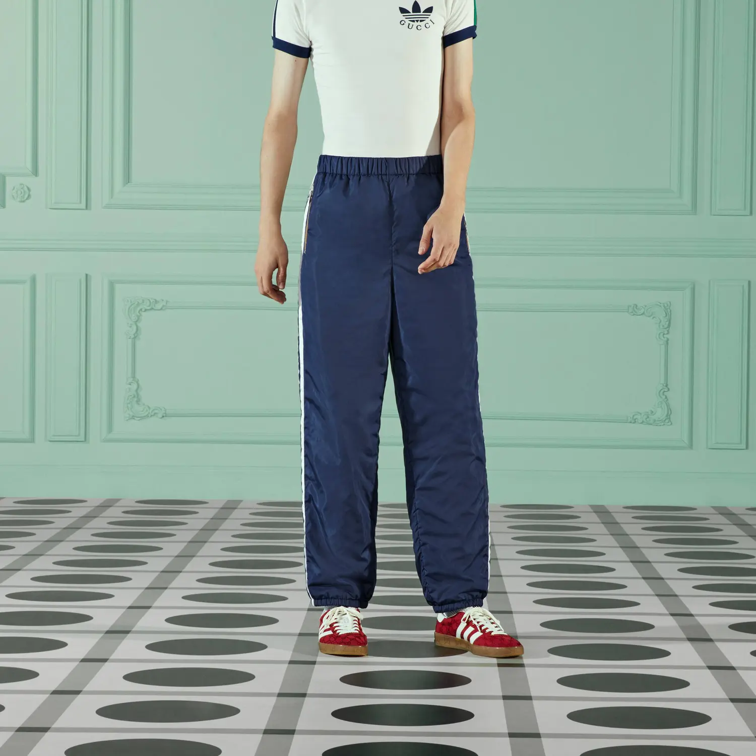 Спортивные штаны Gucci X Adidas, мужские, синие — фото 2