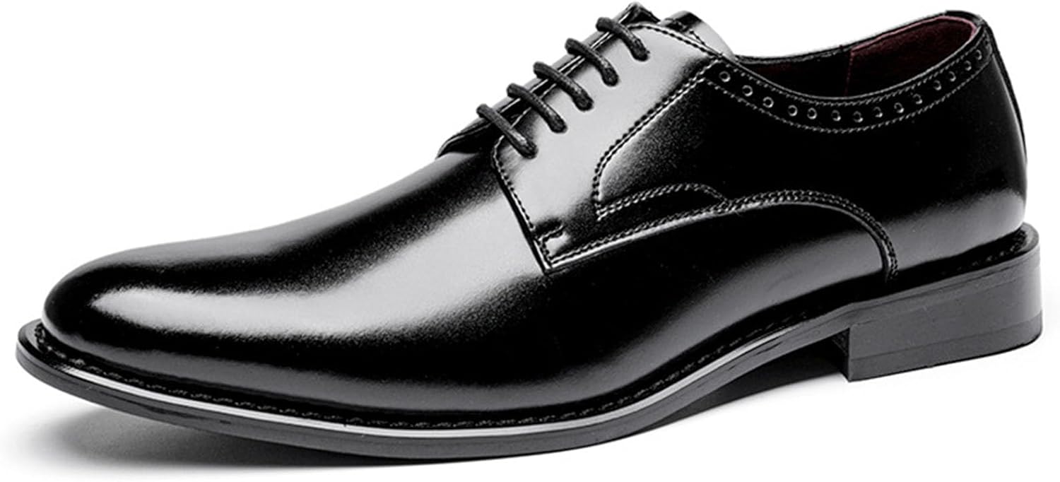 

Мужские классические туфли из натуральной кожи для делового стиля Derby, модные шнурованные повседневные оксфорды с фракоподобным дизайном, удобные деловые туфли Vannida, черный