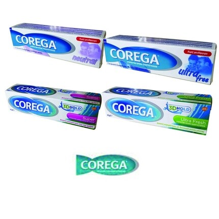 

Glaxosmithkline Corega 3D Hold Super Neutral Ultra Free и Ultra Fresh клей для зубных протезов 40 г