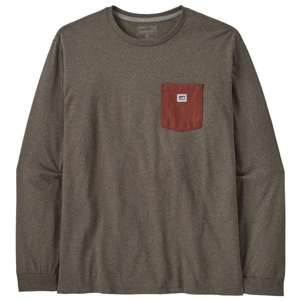 

Футболка с наклейкой L/S shop pocket responsibili - с длинным рукавом Patagonia, коричневый