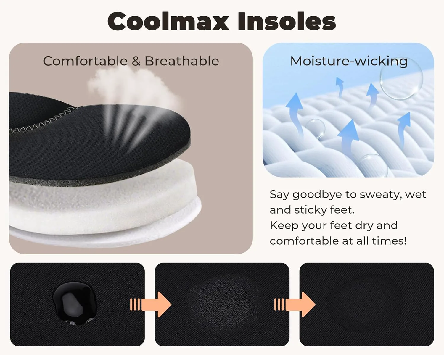 Мужские слипоны-тапочки Coolmax двухцветные, удобные тапочки с эффектом памяти, для дома и улицы, лоферы, тапочки для кемпинга, два стиля | Отвод влаги | Дышащие AWFI, черный — фото 4