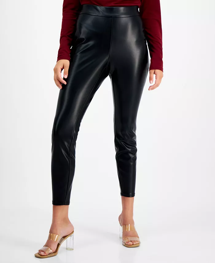 

Женские леггинсы Petite Soft из искусственной кожи Bar III, черный