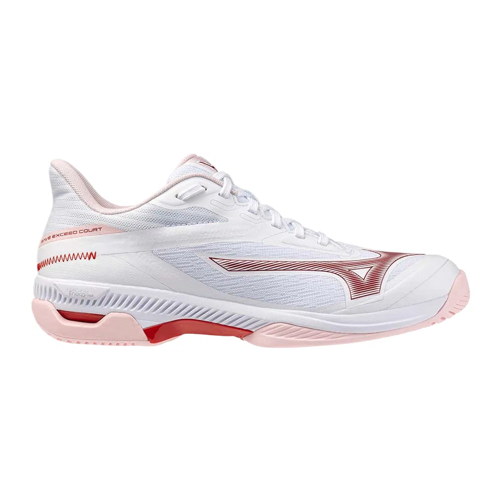 Кроссовки теннисные WAVE EXCEED COURT Mizuno Бело-розовые — фото 3