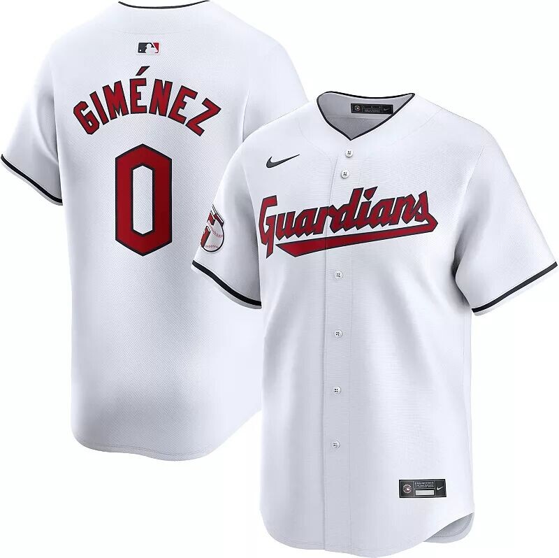 

Мужская белая майка Nike Cleveland Guardians Andrés Giménez #0 Vapor Limited