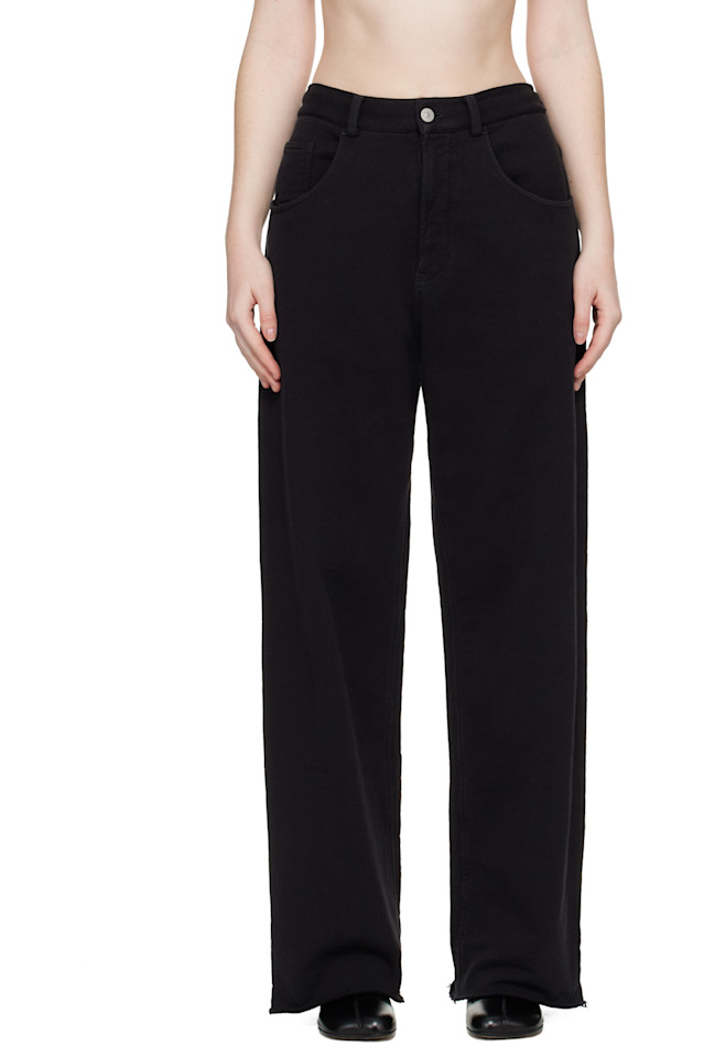 

Хлопковые брюки с широкими штанинами Mm6 Maison Margiela, черный