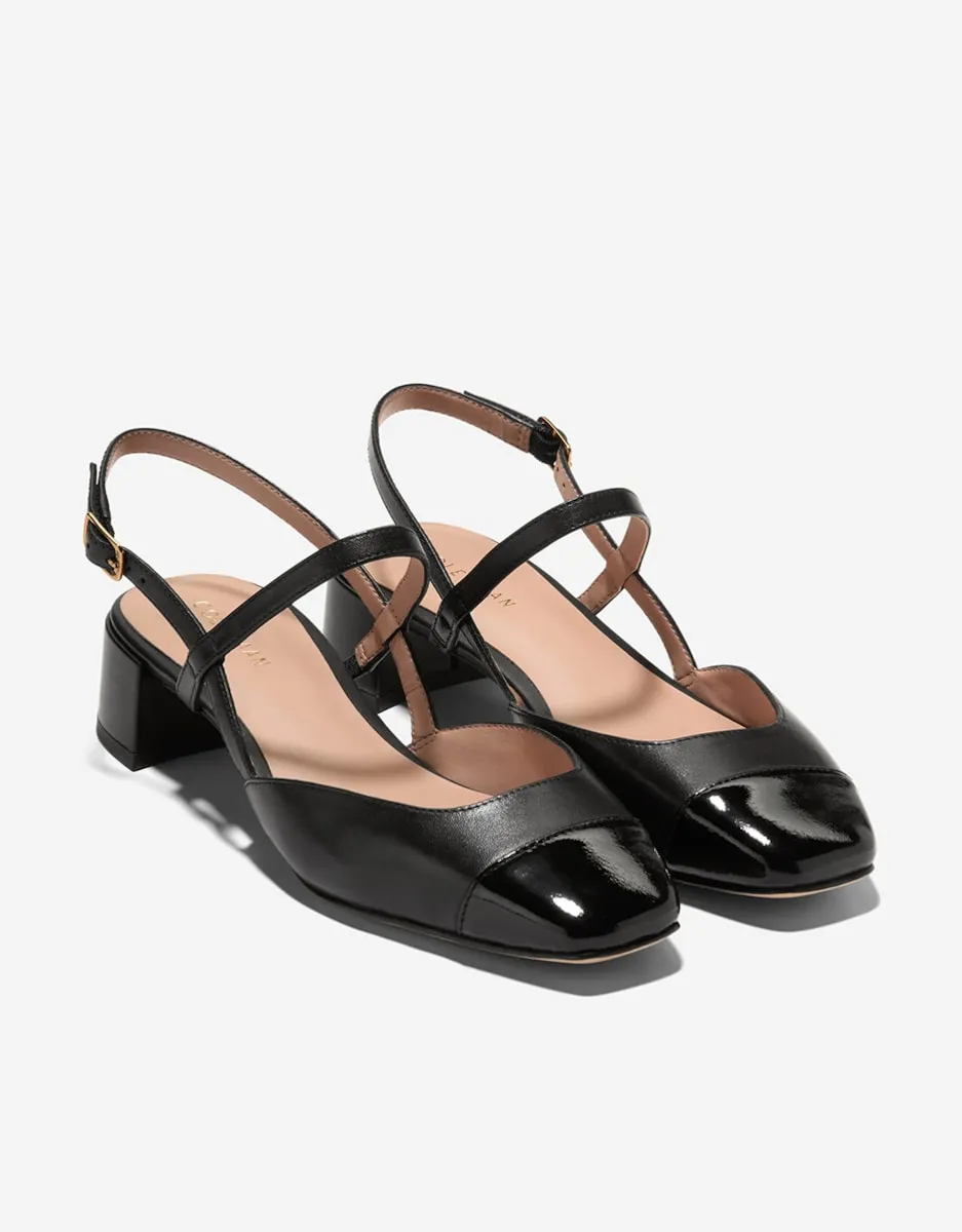Женские туфли-лодочки без задника из натуральной кожи Cole Haan, черный — фото 4