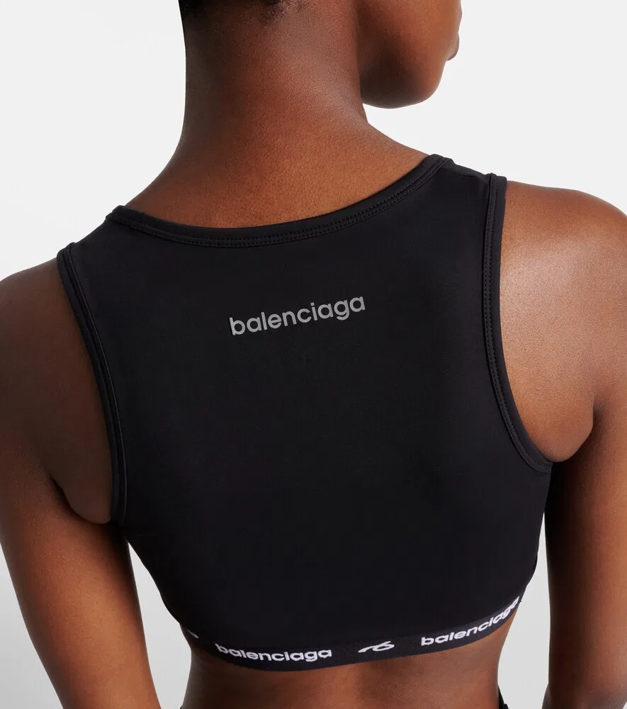 Спортивный бюстгальтер с логотипом Balenciaga, черный — фото 4