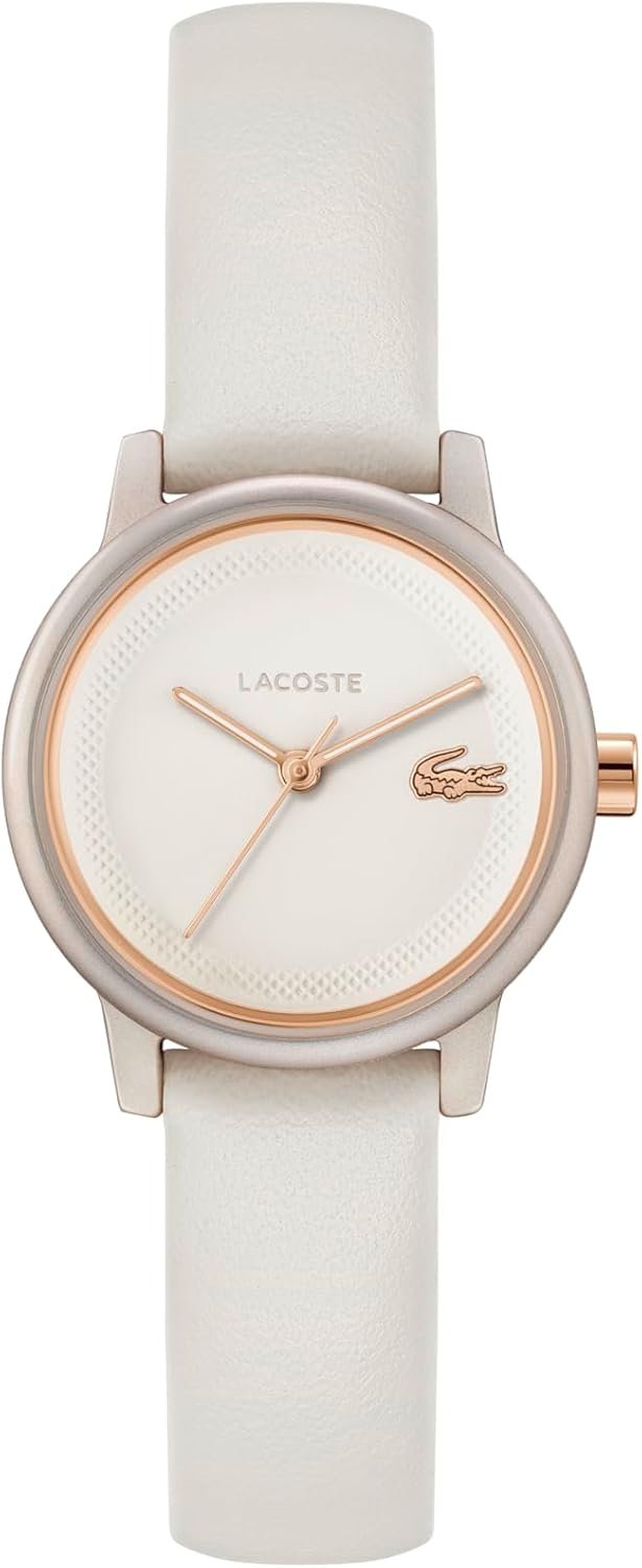 

Lacoste.12.12 Swift женские часы с 3H кварцевым механизмом, кожаный ремешок - водонепроницаемость до 3ATM/30 метров - современный, стильный хронометр - подарок для нее, White