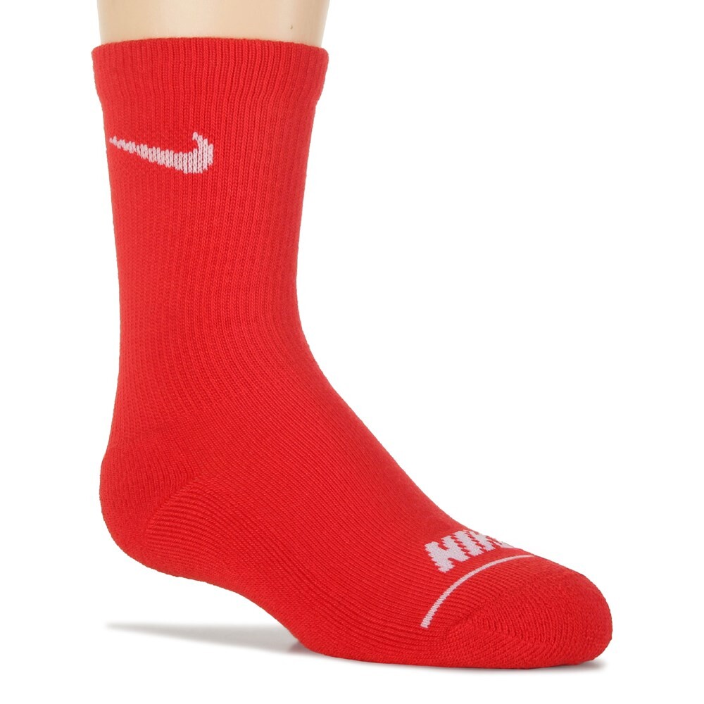 Набор из 6 детских молодежных носков с мягкой подкладкой размера X Nike, красный — фото 4