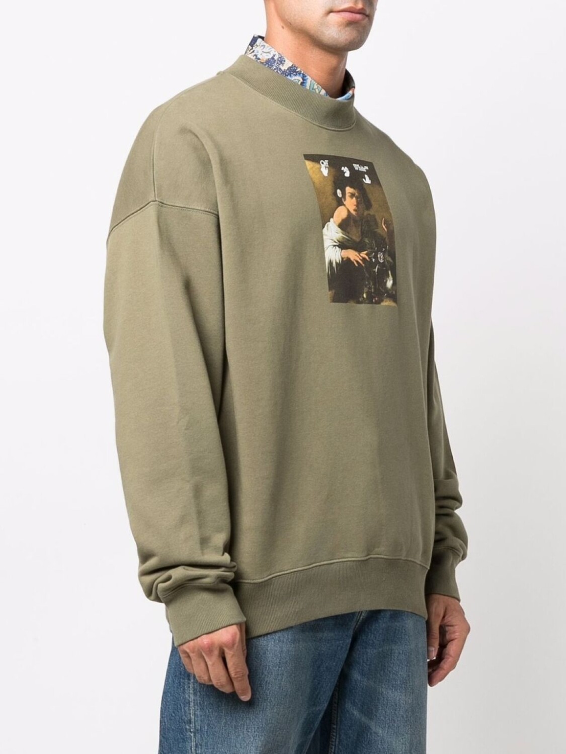 Толстовка с принтом Caravaggio Off-White, зеленый — фото 3