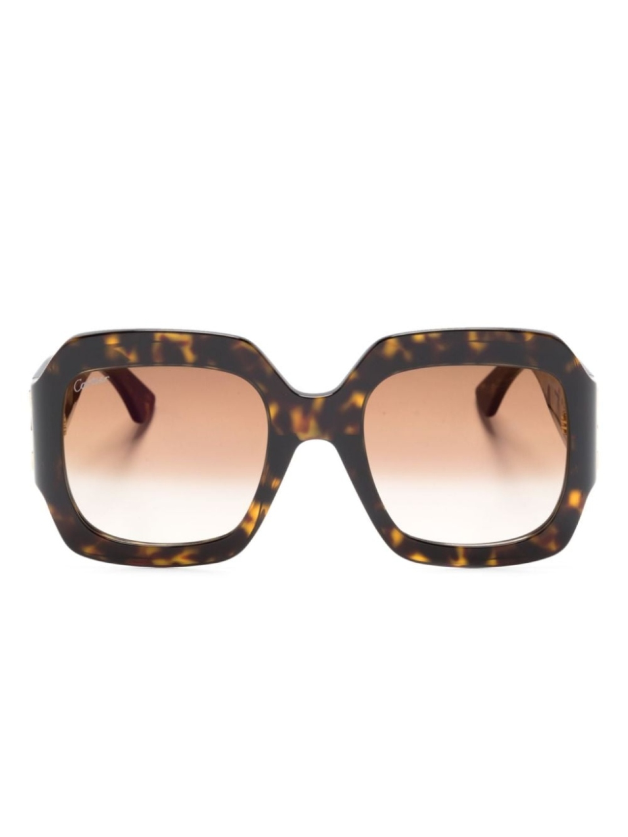 

Cartier Eyewear tortoiseshell geometric-frame sunglasses, коричневый