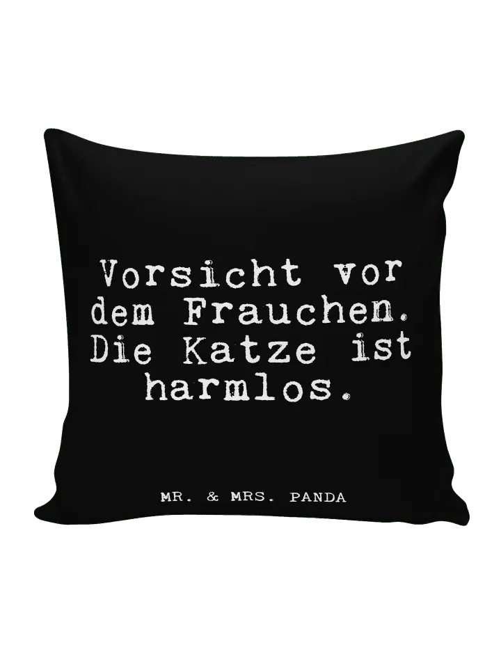 

Подушка Mr & Mrs Panda 40x40 Vorsicht vor dem Frauchen, черный