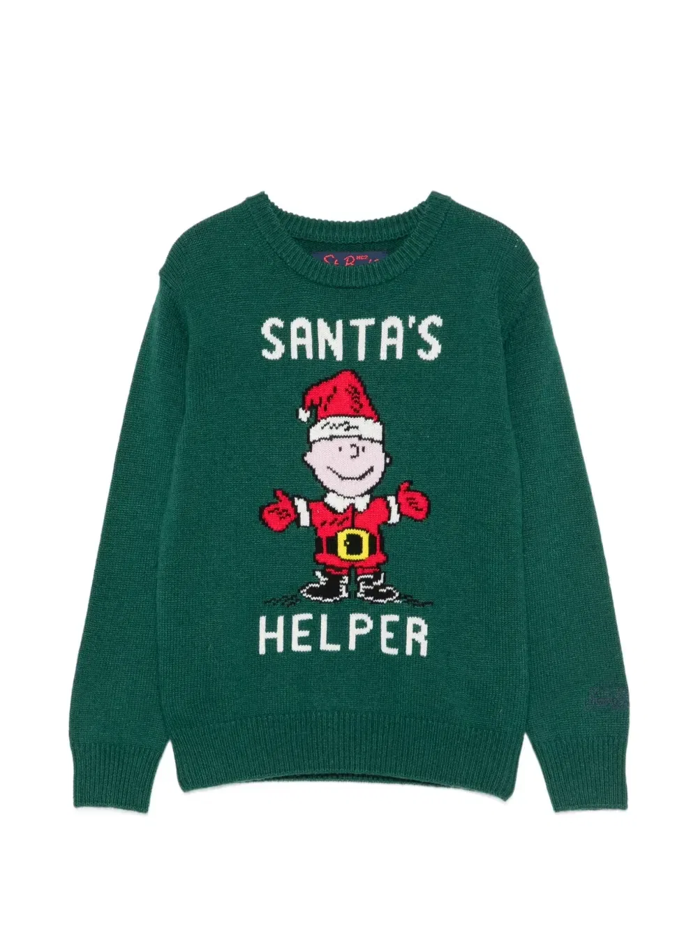Свитер с круглым вырезом из коллекции X Peanuts MC2 Saint Barth Kids, зеленый