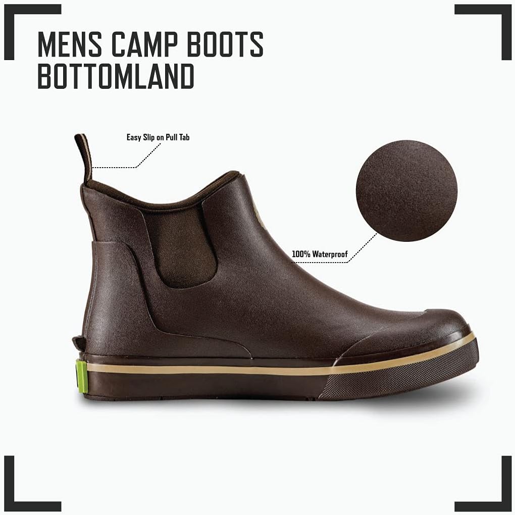 Мужские болотные сапоги Gator Waders - прочные водонепроницаемые ботинки до щиколотки с неопрена, устойчивые к скольжению, для кемпинга, рыбалки и походов, коричневый — фото 2