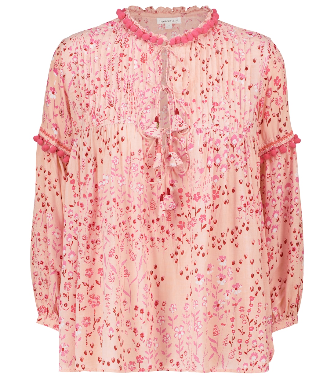 

Цветочная блузка Клара Poupette St Barth, Pink Bouquet