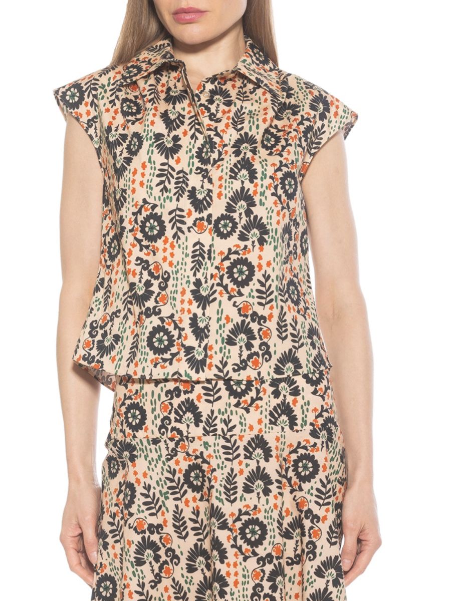 

Рубашка без рукавов на пуговицах Juniper Alexia Admor, цвет Beige Multicolor