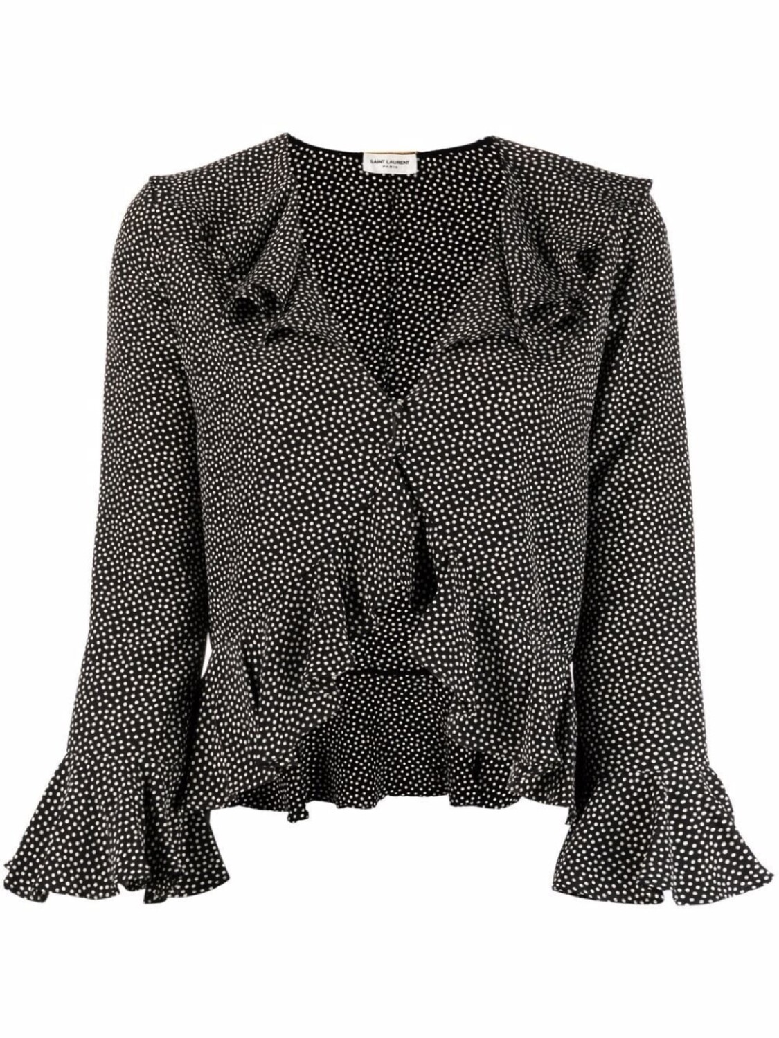 

Saint Laurent блузка с V-образным вырезом и принтом, черный