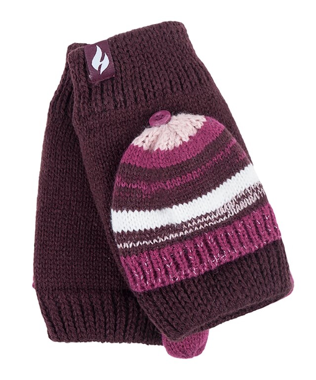 

Женские симпатичные перчатки-конвертер в стиле Бронте Heat Holders, бургундия