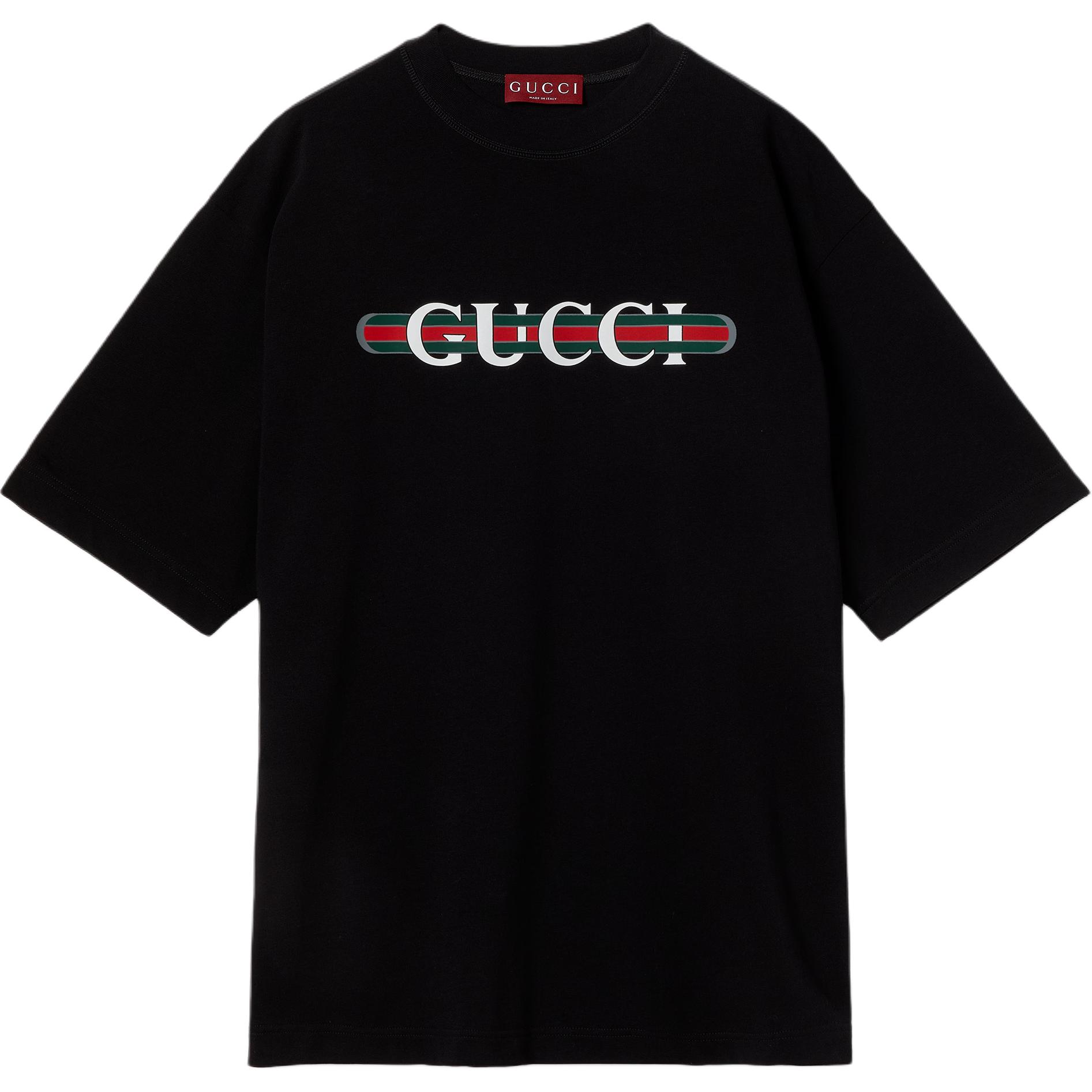 Футболка с принтом логотипа GUCCI, черный — фото 3