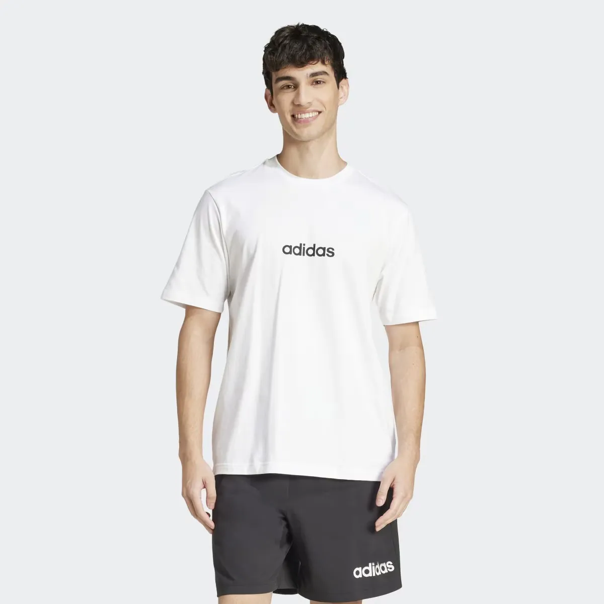 

Мужская футболка Essentials Linear Single Jersey Adidas, белый