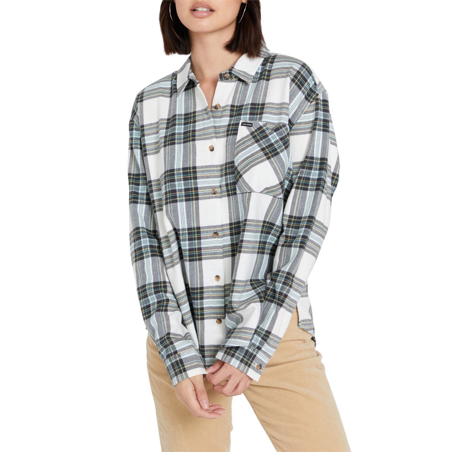 

Рубашка Volcom Plaid To Meet U, цвет Star White