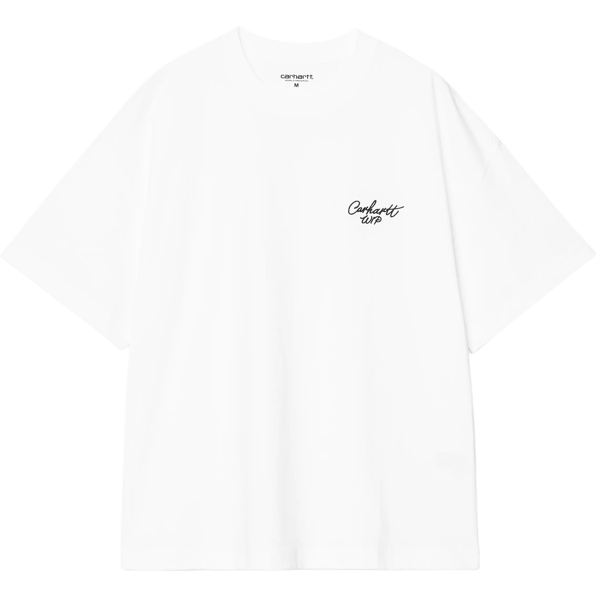 

Футболка S/S Signature Script Carhartt WIP, белый/черный