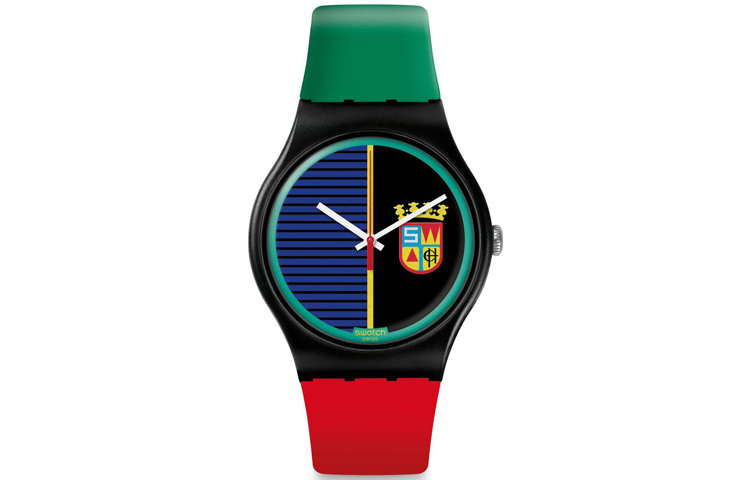 

SWATCH Часы Unisex 47.4mm Black Watch SUOB169, Red Green