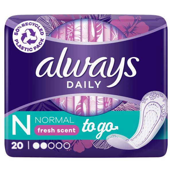 

Обычные гигиенические прокладки, 20 шт./1 упаковка. Always Daily fresh scent