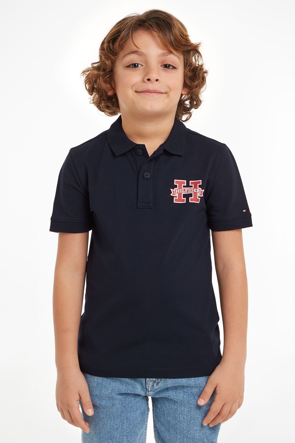 

Рубашка поло стандартного кроя с короткими рукавами Tommy Hilfiger, синий