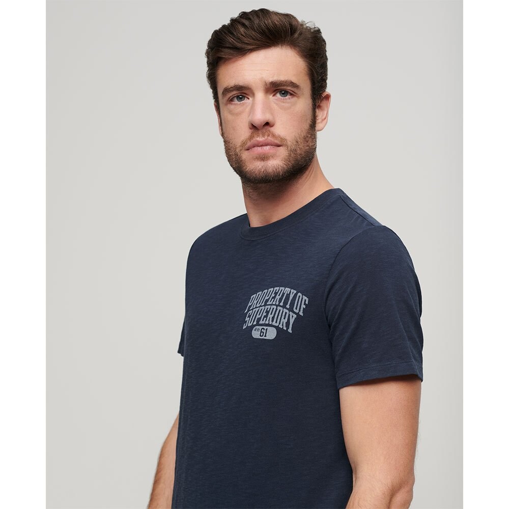 Футболка с коротким рукавом Superdry Athletic College Graphic, синий — фото 3