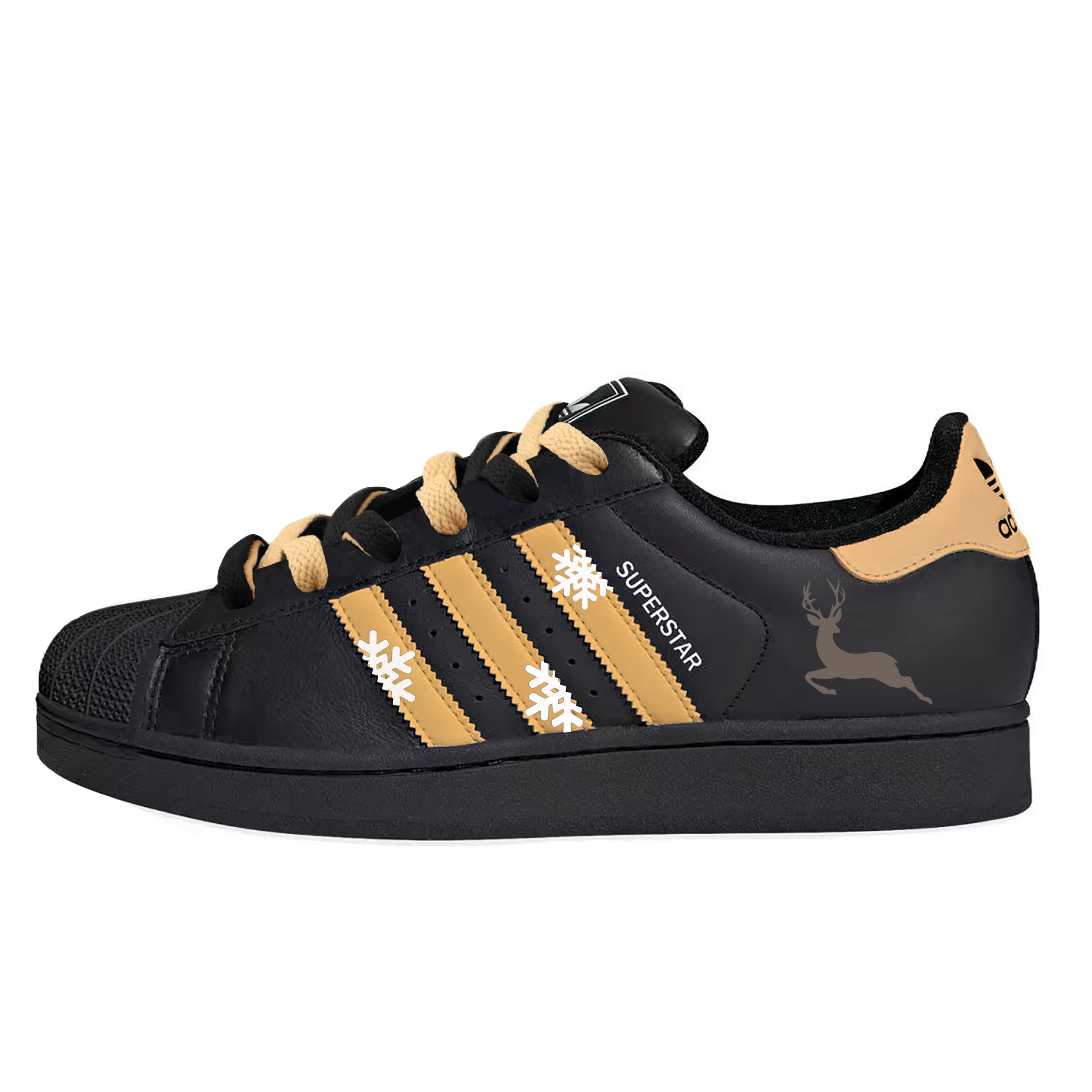 

Adidas Originals Кроссовки для скейтбординга Superstar 2 Christmas Elk, устойчивые к истиранию, низкие, унисекс, черные