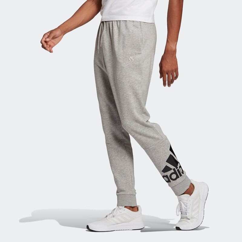 

Мужские спортивные брюки с зауженными манжетами и логотипом Adidas, серый