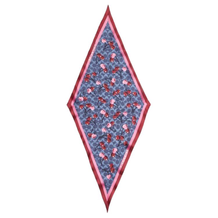 

COACH Шёлковый шарф унисекс синий красный, Blue Red