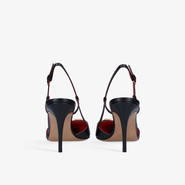 Кожаные туфли vlogo 80 с острым носком и пяткой на пятке Valentino Garavani, черный — фото 4