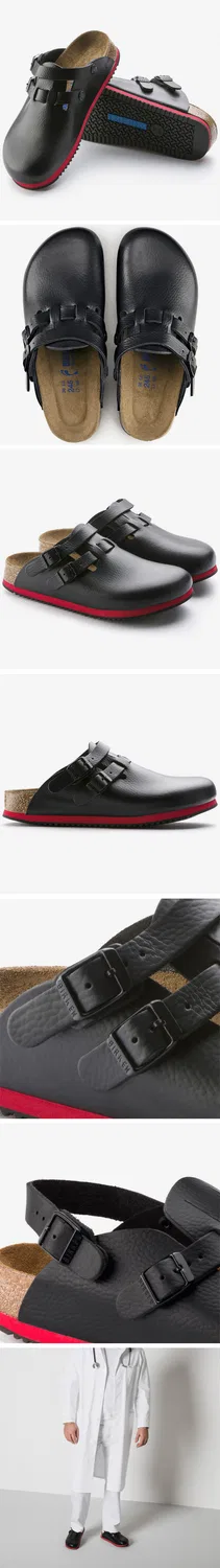 Мужские кожаные сабо Birkenstock Kai SL WB, чёрные, стандартная посадка — фото 3