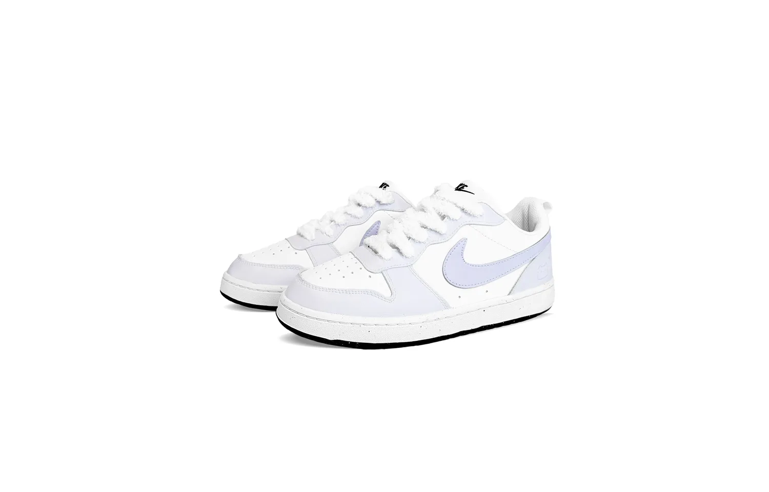 Nike Кроссовки для скейтбординга Court Borough Grape White Tea из синтетической кожи, устойчивые к истиранию, низкие, светло-фиолетовые, детские — фото 4