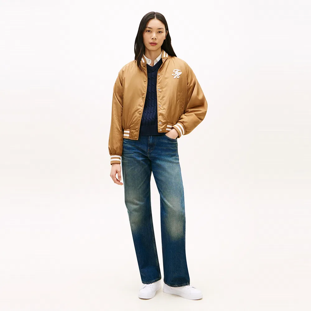 Женская куртка-бомбер Tommy Hilfiger Women, тёмно-коричневая — фото 2