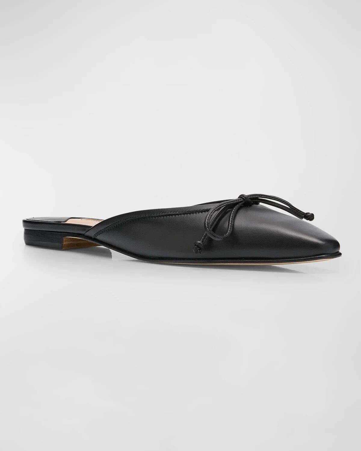 Мюли-балерины из овечьей кожи с бантом Manolo Blahnik, цвет Black — фото 4