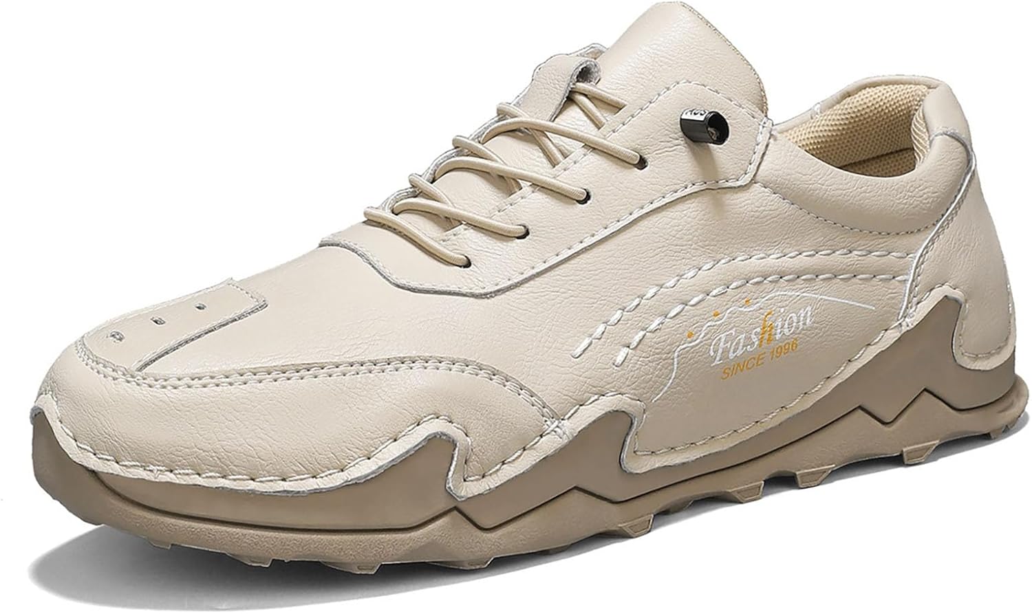 

Мужские повседневные кроссовки на шнуровке с эластичной застежкой, с круглым носком, противоскользящей подошвой, удобные для ходьбы, стильные и комфортные для повседневного ношения, походов и кемпинга Nxnbhsl, бежевый