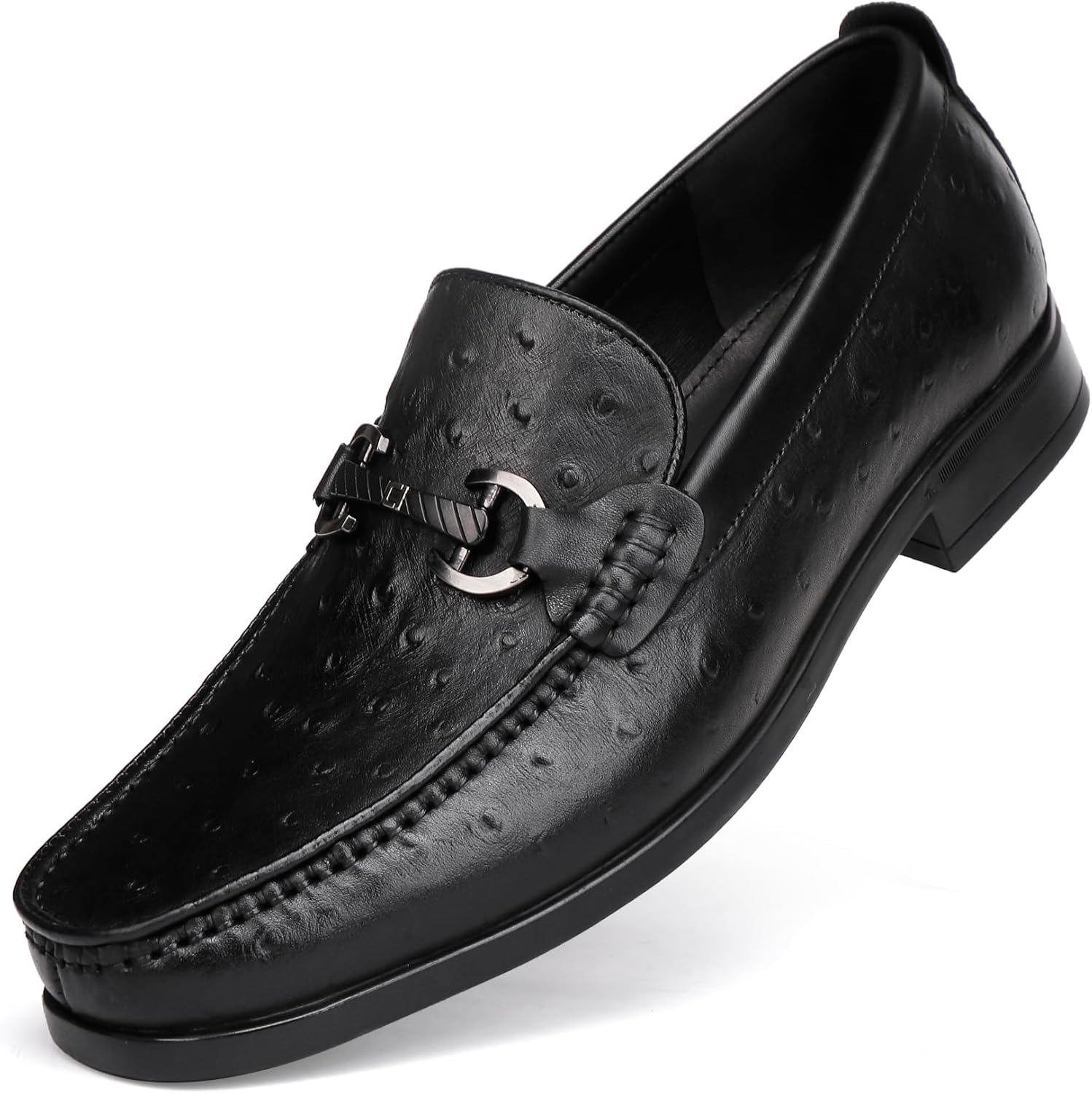 

Мужские лоферы из натуральной кожи, слипон, классические туфли-лоферы, формальная обувь для мужчин, с узором «страус» Mokolife, черный