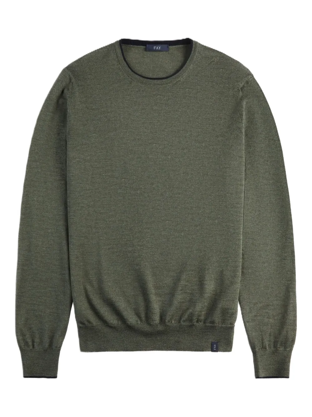 

Свитер с круглым вырезом и налокотниками Fay, зеленый