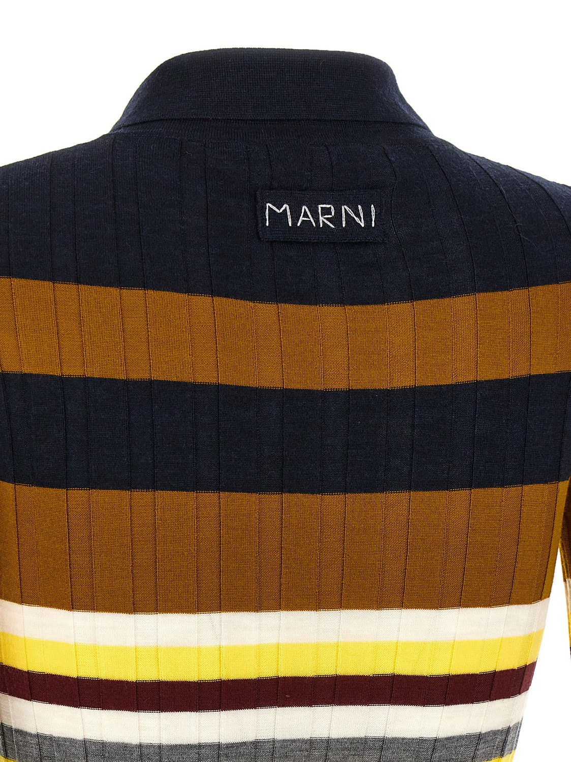 Вязаное шерстяное поло Marni, мультиколор — фото 4
