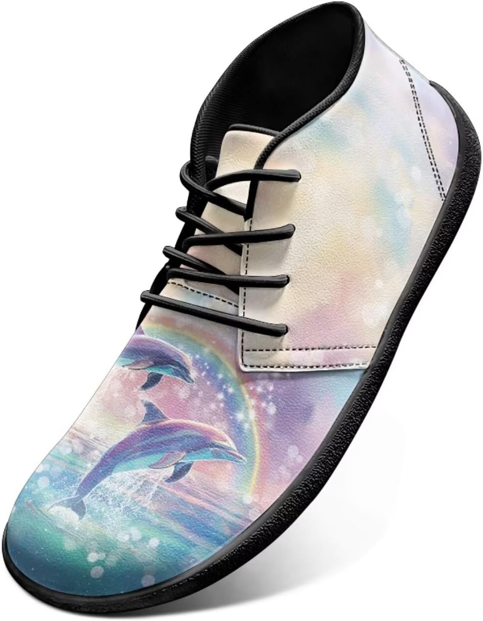 

Мужские кроссовки для кросс-тренинга с широкой передней частью и рисунком «дельфин» на резиновой подошве Watdotory, Dolphin Rainbow