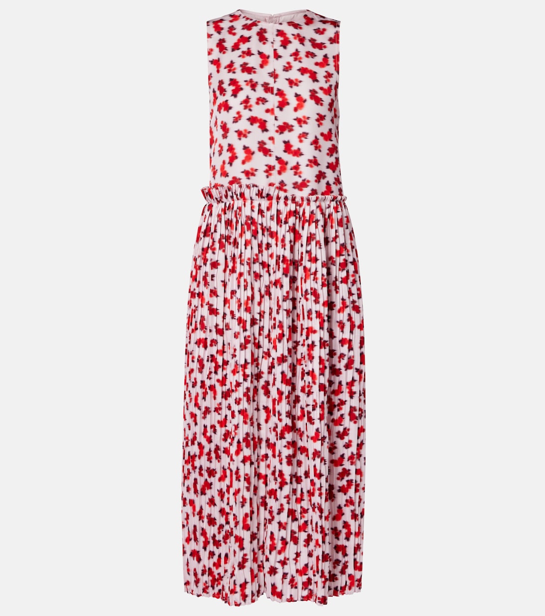 

Платье миди с цветочным принтом и плиссе Jil Sander, Raspberry Cream